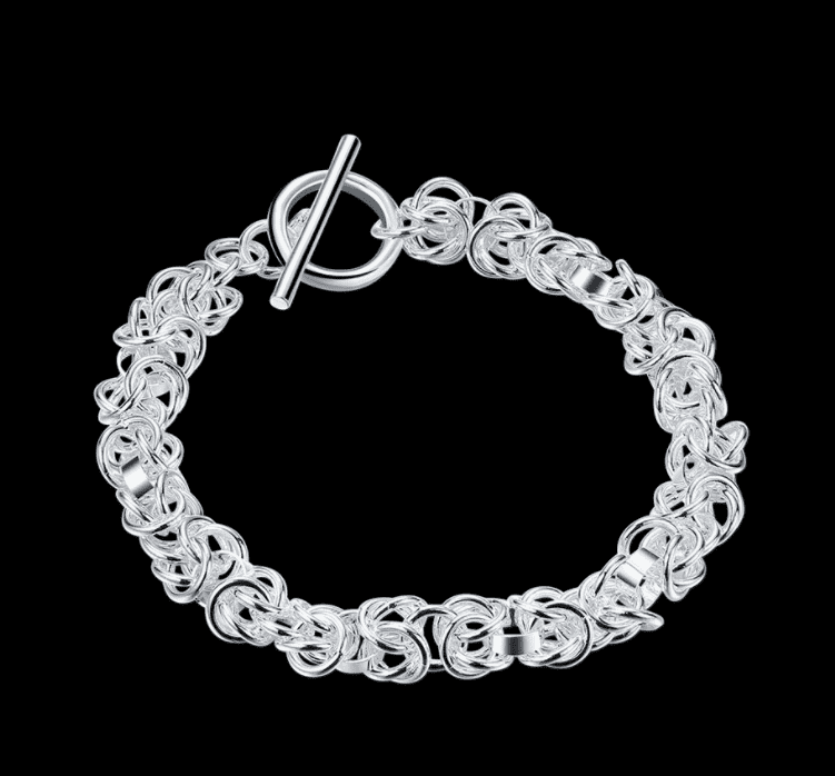 Feshionn IOBI bracelets Knotted Links Sterling Silver Toggle Bracelet