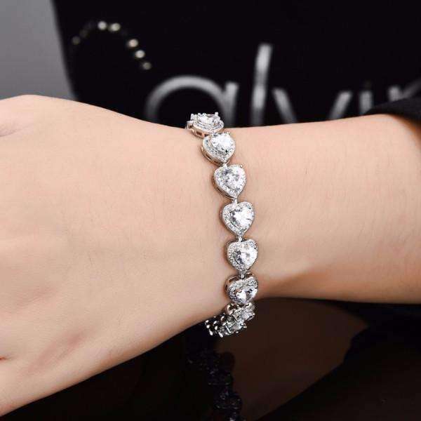 Feshionn IOBI bracelets ON SALE - Love Game CZ Heart Tennis Bracelet