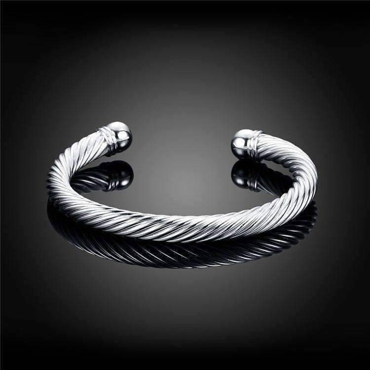 Feshionn IOBI bracelets ON SALE - Swirling Silver Bold Bangle Cuff Bracelet