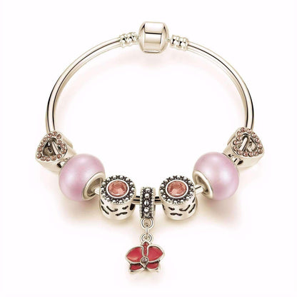 Feshionn IOBI bracelets Pink "Think Pink" Silver Bangle Bracelet