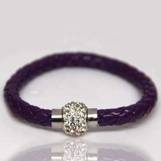 Feshionn IOBI bracelets Purple ON SALE - French Braid Shamballa Magnetic Bangle Bracelet