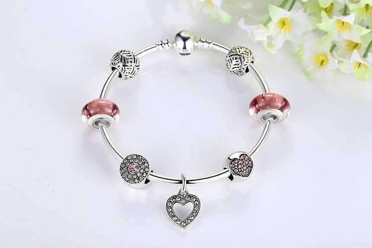 Feshionn IOBI bracelets "Shimmering Rose" Silver Bangle Bracelet