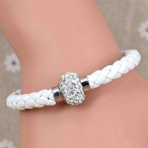 Feshionn IOBI bracelets White ON SALE - French Braid Shamballa Magnetic Bangle Bracelet