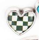 Feshionn IOBI Charms Checkerboard Pop Art Heart Charm for Charm Locket Necklaces ~ Your Choice