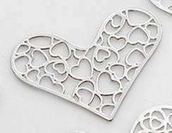 Feshionn IOBI Charms Filigree Hearts Cut Out Plate for Heart Charm Locket Necklaces ~ Choose Your Theme!