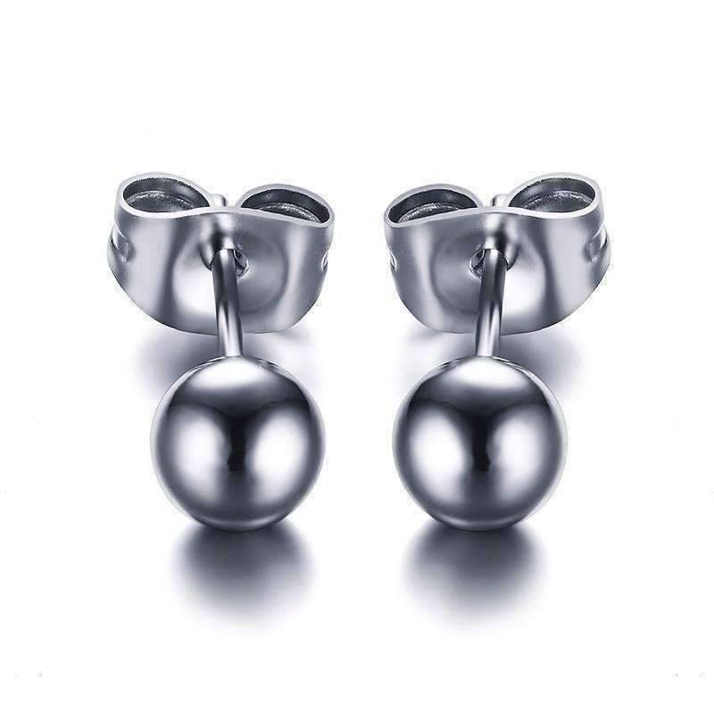 Feshionn IOBI Earrings 6mm / Silver ON SALE - Essentials 316 Stainless Steel Ball Stud Earrings - 2 Sizes to Choose