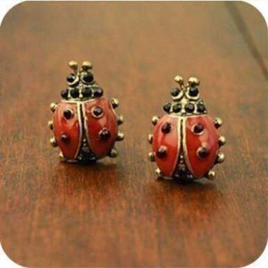 Feshionn IOBI Earrings Brass Love Lady Bug Earrings