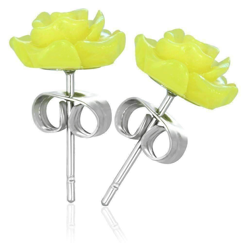 Feshionn IOBI Earrings CLEARANCE - Yellow Rose Stud Earrings