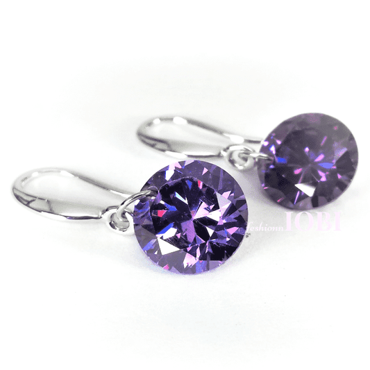 Feshionn IOBI Earrings Exotic Amethyst Exotic Amethyst Naked IOBI Crystals Drill Earrings - 10mm