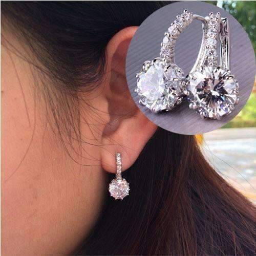 Feshionn IOBI Earrings Exotic Gems CZ Solitaire Hoop Earrings