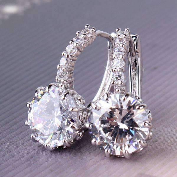 Feshionn IOBI Earrings Exotic Gems CZ Solitaire Hoop Earrings