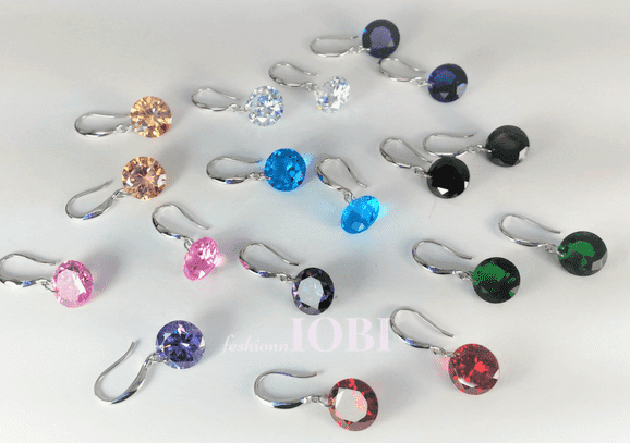 Feshionn IOBI Earrings Exotic Rose Naked IOBI Crystals Drill Earrings - 10mm