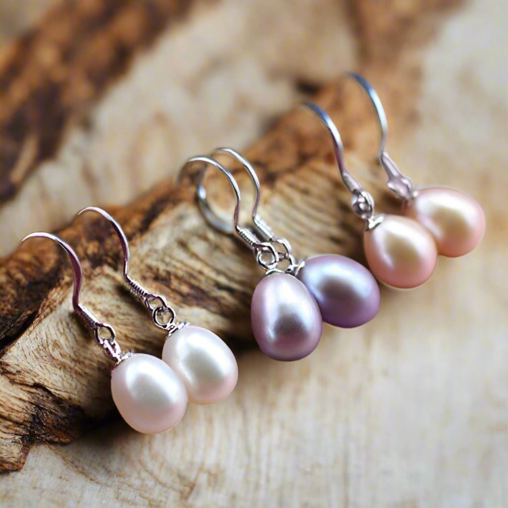 Feshionn IOBI Earrings Lavender Genuine Freshwater Pearl Drop Earrings