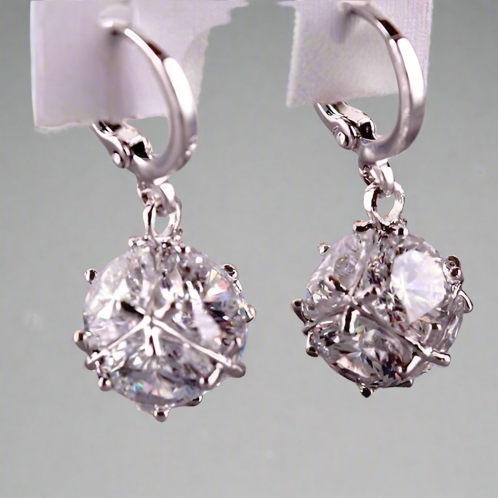 Feshionn IOBI Earrings ON SALE - Crystal Cube Dangling Charm Earrings