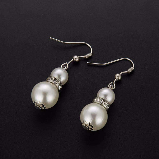 Feshionn IOBI Earrings ON SALE - Ivory Pearl Bead and Crystal Accent Earrings