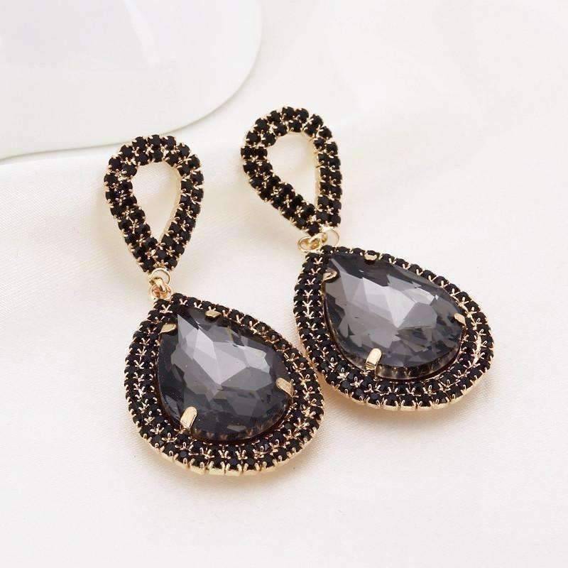 Feshionn IOBI Earrings ON SALE - Midnight Sapphire Blue Double Teardrop Stud Earrings