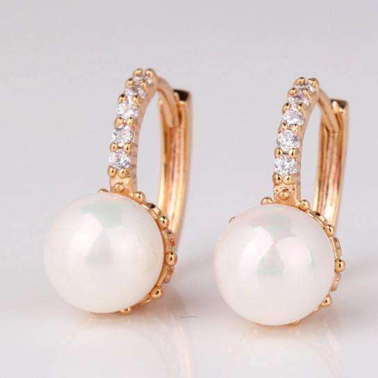 Feshionn IOBI Earrings ON SALE - Pearl Bead Solitaire Hoop Earrings