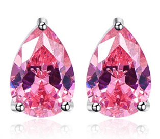 Feshionn IOBI Earrings Persian Pink Pear 3.15CT Pink Topaz IOBI Precious Gems Earrings