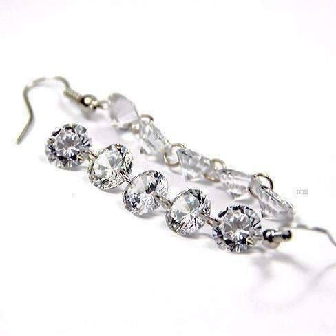 Feshionn IOBI Earrings Platinum Naked IOBI Crystals Drill Earrings - Party of 5