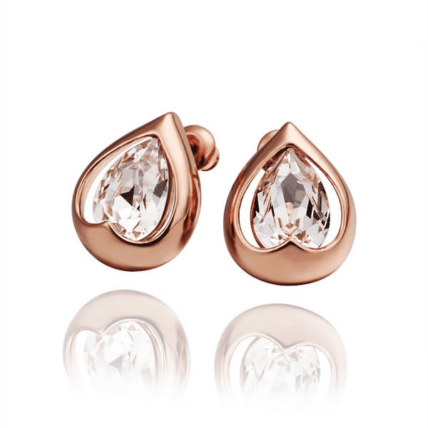 Feshionn IOBI Earrings Rose Gold Everlasting Love Drop Stud Earrings