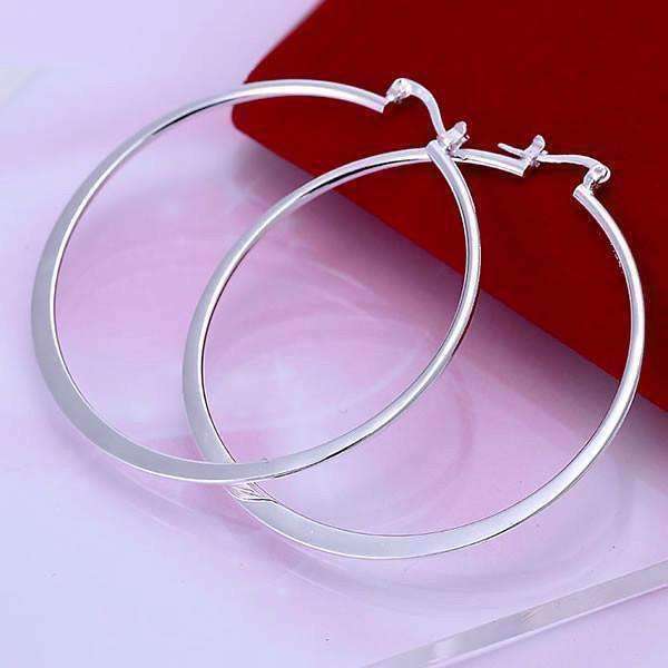 Feshionn IOBI Earrings Silver Razor Bold Hoop Earrings