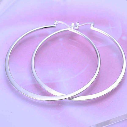 Feshionn IOBI Earrings Silver Silver Razor Bold Hoop Earrings