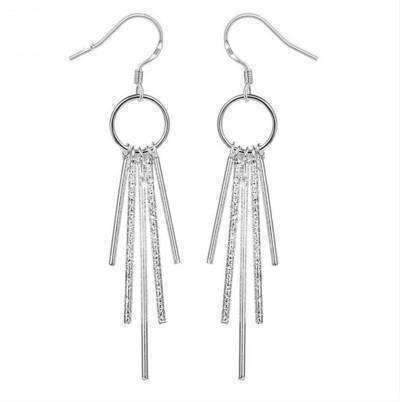 Feshionn IOBI Earrings Sterling Silver Five Link Bar Dangling Earrings