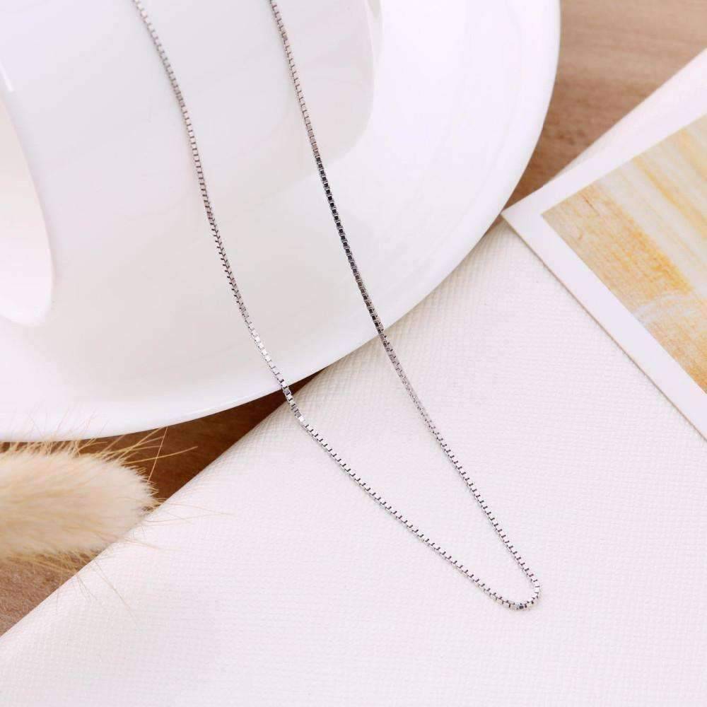 Feshionn IOBI Necklaces 18 inch Sterling Silver Box Chain Necklace