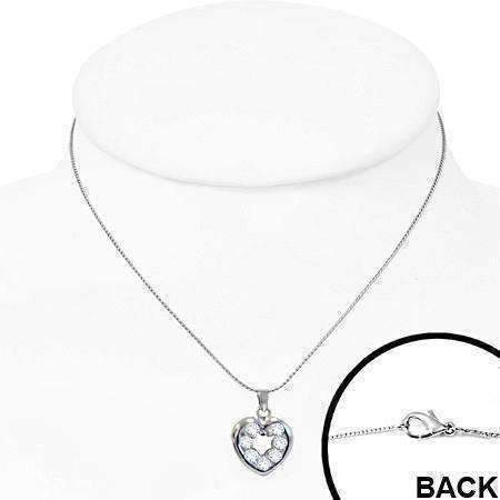 Feshionn IOBI Necklaces "Charmed" Cubic Zirconia Heart Pendant Necklace