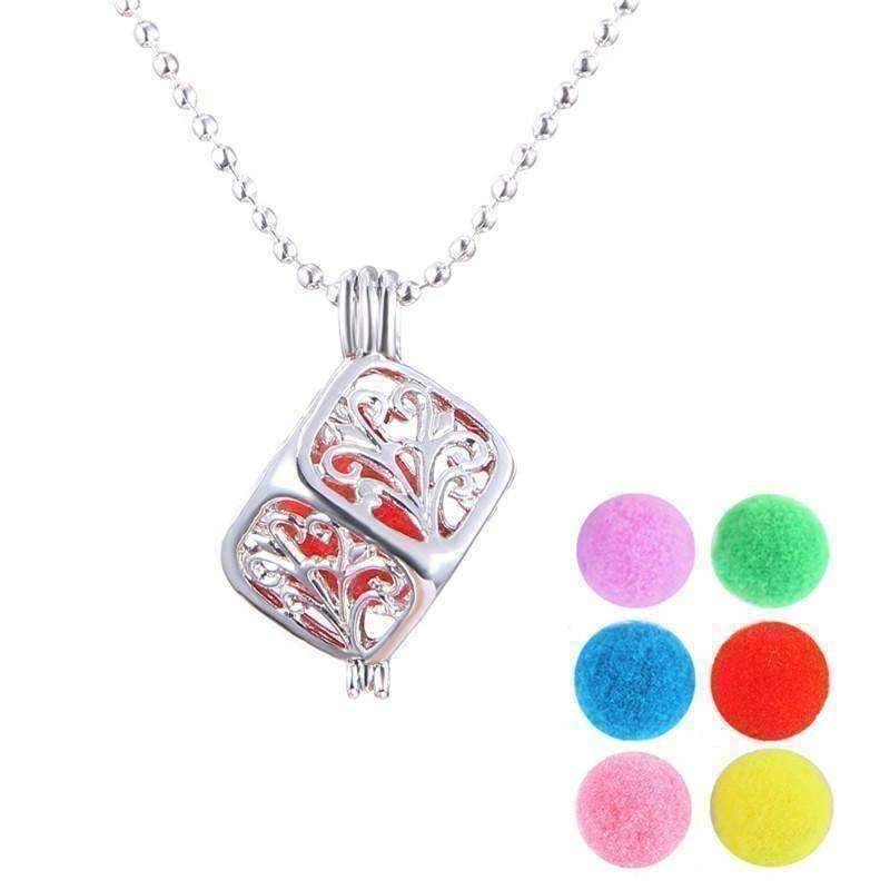 Feshionn IOBI Necklaces Filigree Aromatherapy Scent Diffuser Locket Necklace