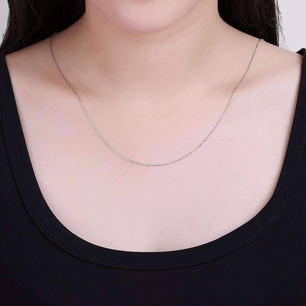 Feshionn IOBI Necklaces Fine Belcher Oval Link Sterling Silver Chain Necklace in 18, 20 or 22 inches