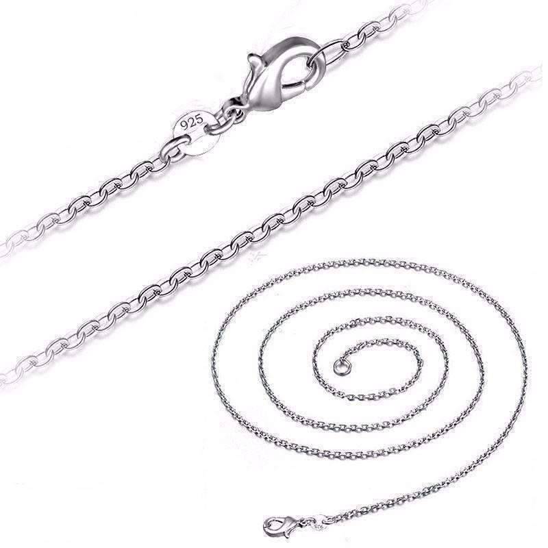 Feshionn IOBI Necklaces Fine Belcher Oval Link Sterling Silver Chain Necklace in 18, 20 or 22 inches