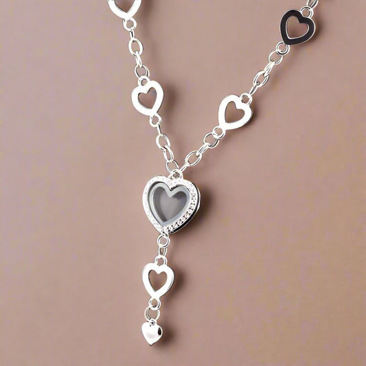 Feshionn IOBI Necklaces My Favorite Things Heart Shaped Charm Locket Necklace in Silver