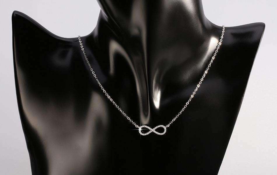 Feshionn IOBI Necklaces ON SALE - Micro Pavé Mini Eternity Symbol Sterling Silver Necklace