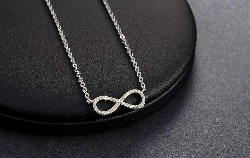 Feshionn IOBI Necklaces ON SALE - Micro Pavé Mini Eternity Symbol Sterling Silver Necklace