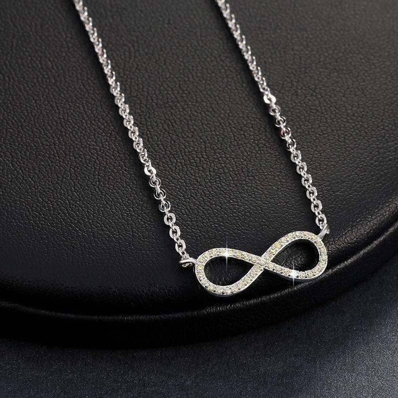 Feshionn IOBI Necklaces ON SALE - Micro Pavé Mini Eternity Symbol Sterling Silver Necklace