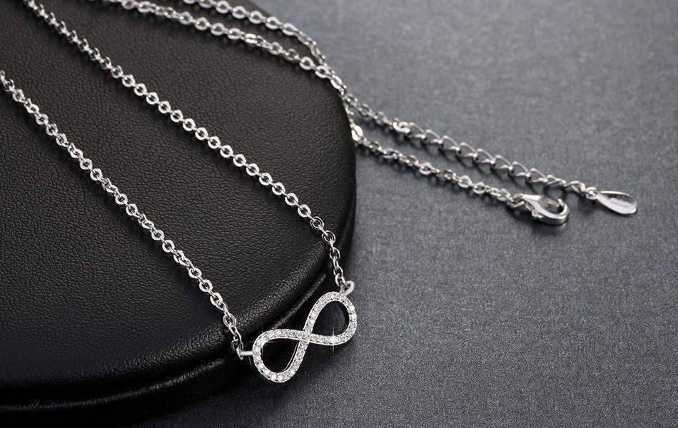 Feshionn IOBI Necklaces ON SALE - Micro Pavé Mini Eternity Symbol Sterling Silver Necklace