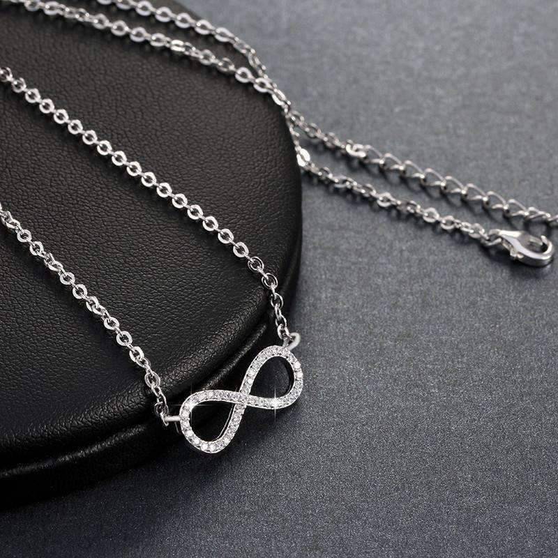 Feshionn IOBI Necklaces ON SALE - Micro Pavé Mini Eternity Symbol Sterling Silver Necklace