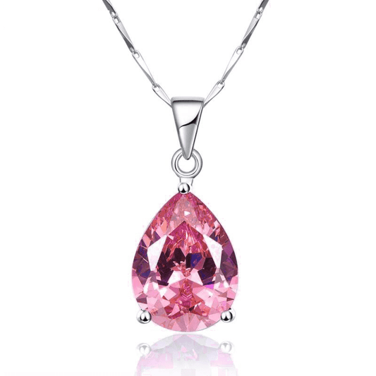 Feshionn IOBI Necklaces Persian Pink Pear 13.9CT Pink Topaz IOBI Precious Gems Pendant