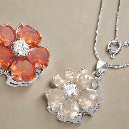 Feshionn IOBI Necklaces Poppy ON SALE - "Buttercup" Cubic Zirconia Flower Pendant Necklace