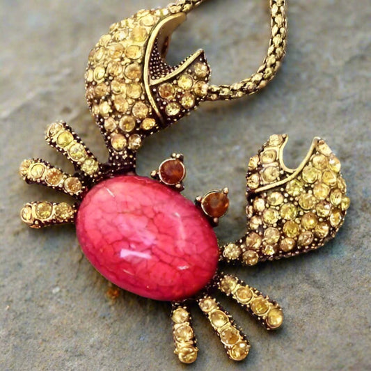 Feshionn IOBI Necklaces Red Sparkly Crab Necklace