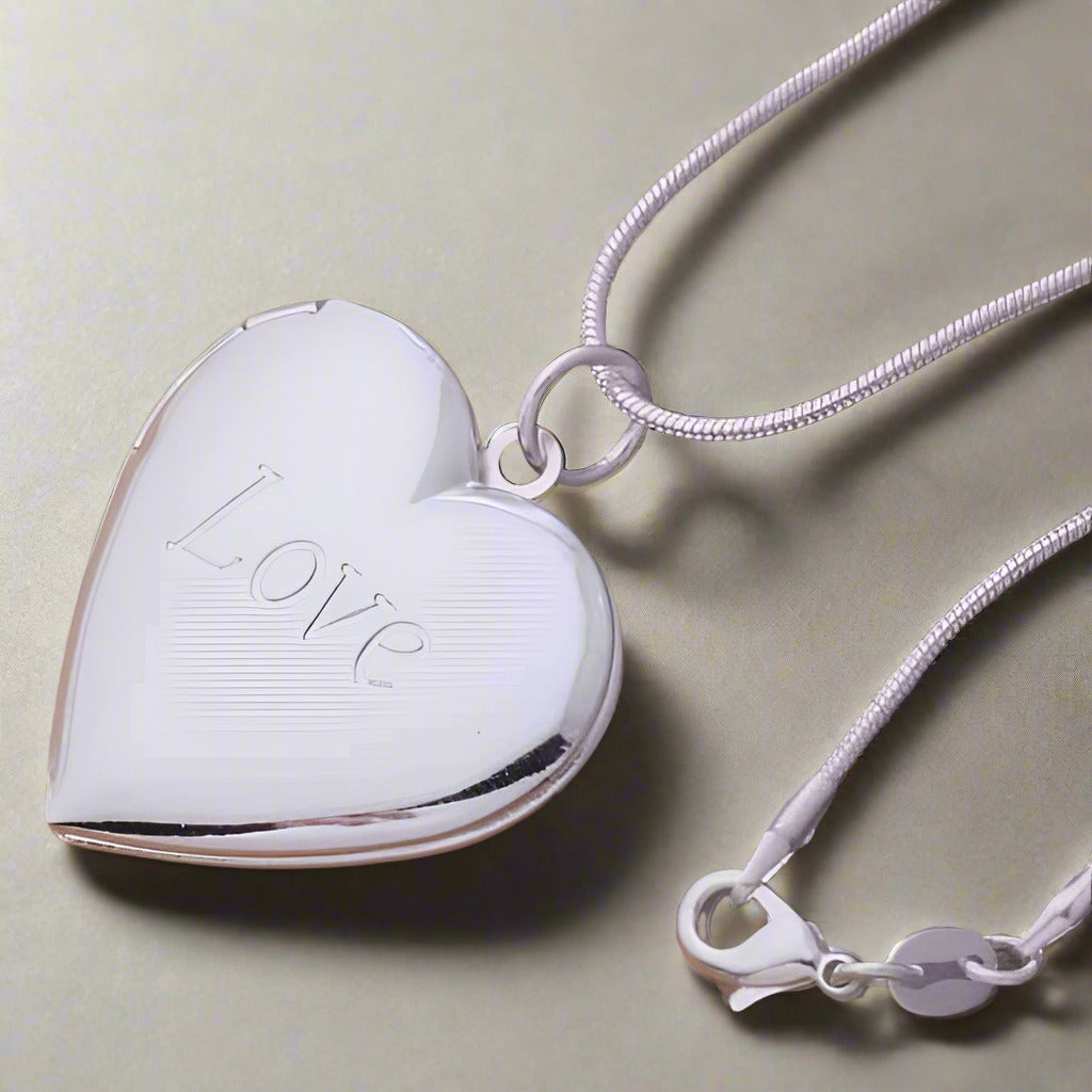 Feshionn IOBI Necklaces Silver LOVE Sterling Heart Locket Necklace