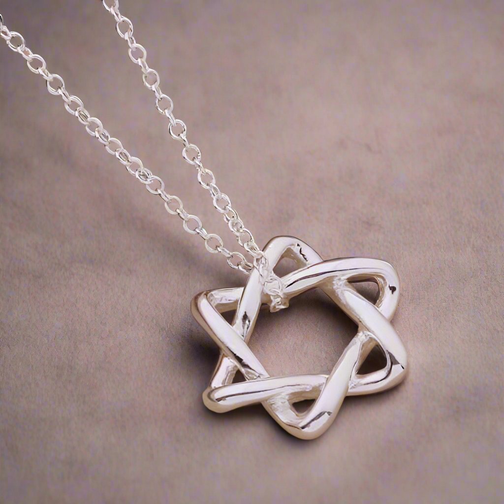 Feshionn IOBI Necklaces Silver Soft Curves Star of David Sterling Silver Necklace