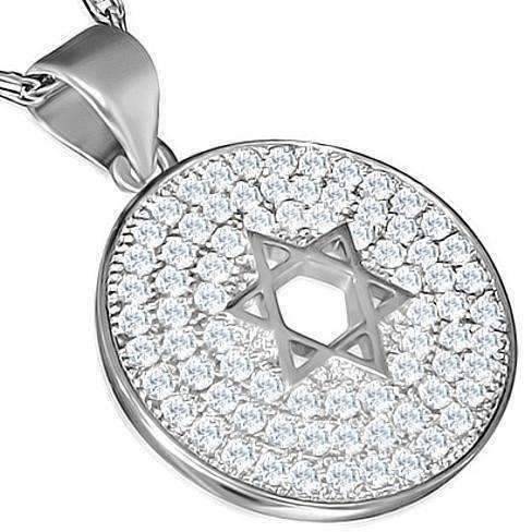 Feshionn IOBI Necklaces Star of David Pave Swiss CZ Diamonds Necklace