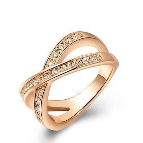 Feshionn IOBI Rings 7.5 / Rose Gold ON SALE - Channel Set Criss Cross Ring