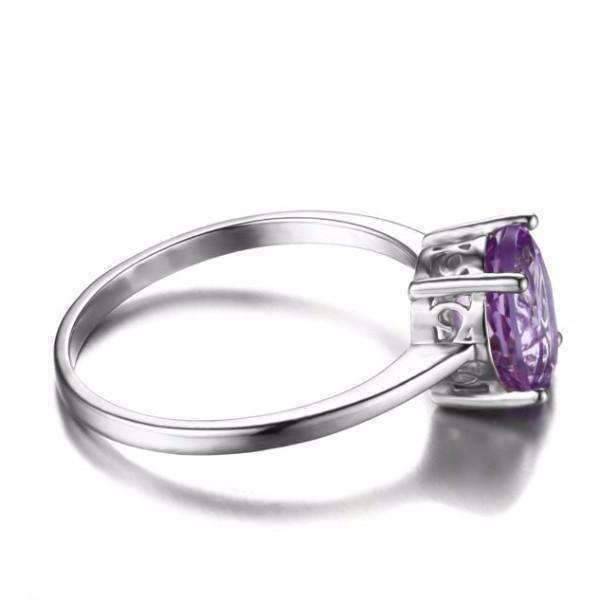 Feshionn IOBI Rings Amethyst Oval Cut 1.1CT IOBI Precious Gems Ring