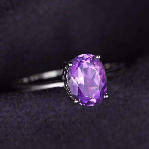 Feshionn IOBI Rings Amethyst Oval Cut 1.1CT IOBI Precious Gems Ring