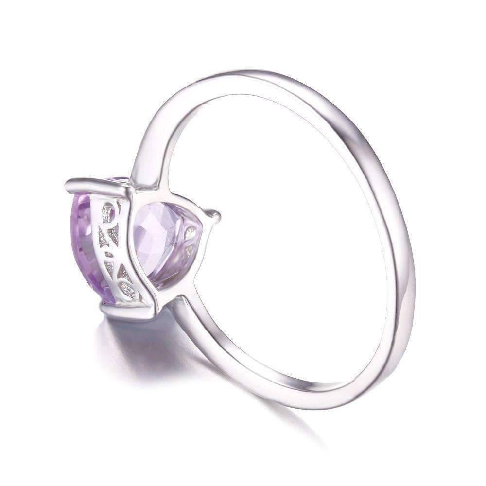 Feshionn IOBI Rings Amethyst Trillion Cut 1CT IOBI Precious Gems Solitaire Ring