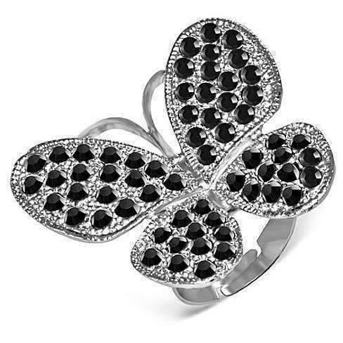 Feshionn IOBI Rings black Black Beauty Butterfly Adjustable Stainless Steel Ring