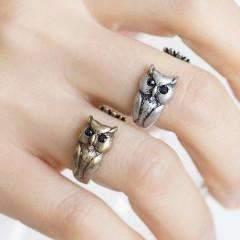 Feshionn IOBI Rings Bronze Owl Adjustable Animal Wrap Ring